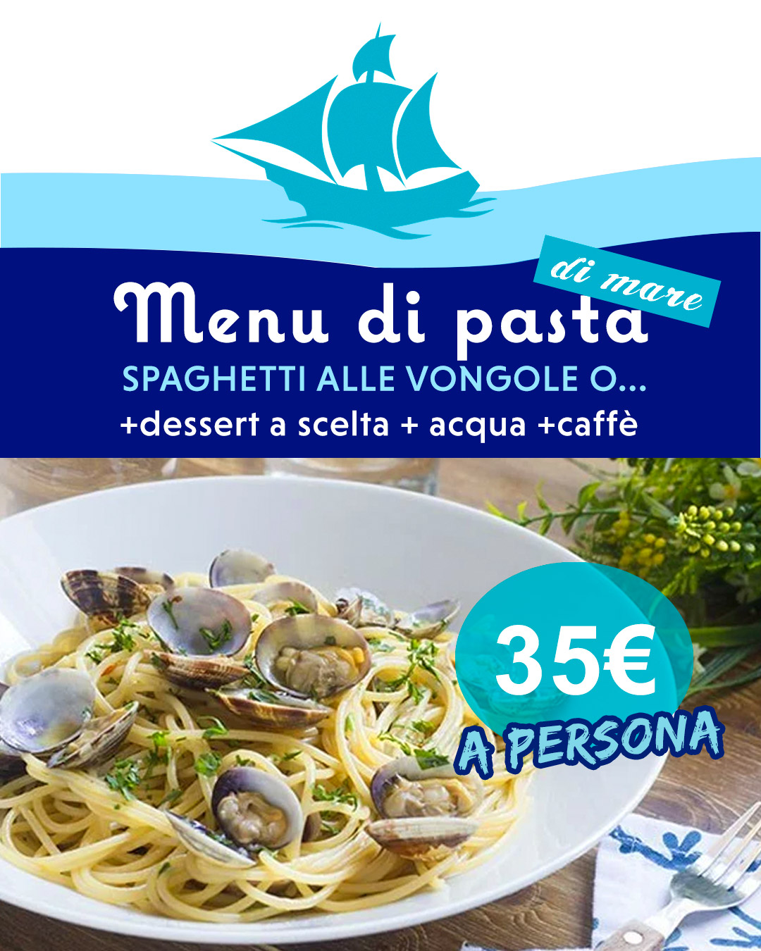 Menu di Pasta (di mare) Ristorante la Caravella Roma